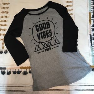 Good vibes baseball tee